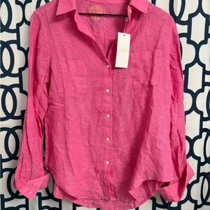 Lilly Pulitzer Seaview Button-Down Linen Shirt